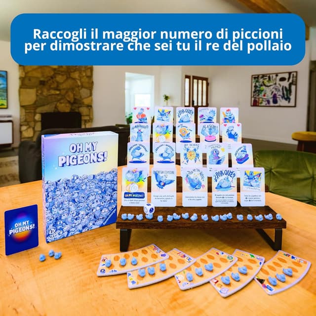 Detalle de Ravensburger Oh My Pigeons – gioco di carte per 2-5 giocatori, versione italiana
