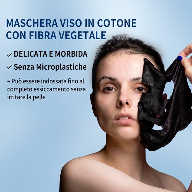 Detalle de RAZUYYEN Maschera viso di riparazione in tessuto (con acido ialuronico, centella e pantenolo) – 10 maschere per pelli secche e sensibili