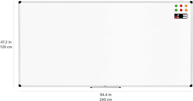 Thumbnail 3 de Amazon Basics Pizarra Magnética 240x120 cm con Bandeja y Marco de Aluminio📝