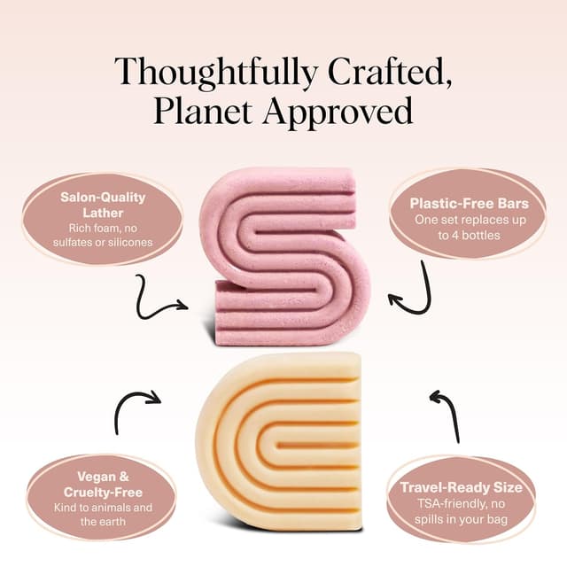 Detalle de Kitsch Castor Oil Shampoo Bar & Coconut Oil Conditioner Bar – 2pc set