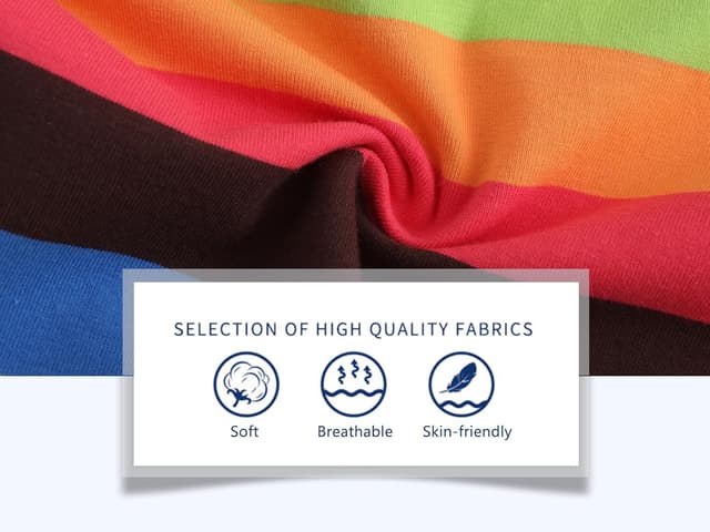 Detalle de Aisyee Boys Striped Short Sleeve T-Shirts (Rainbow design) for Ages 1–10