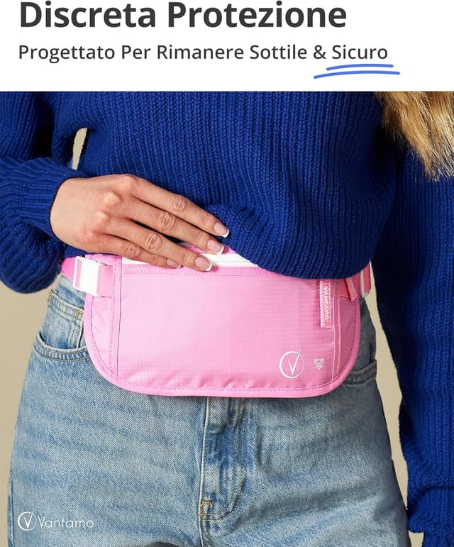 Detalle 2 de Cintura per soldi viaggio RFID