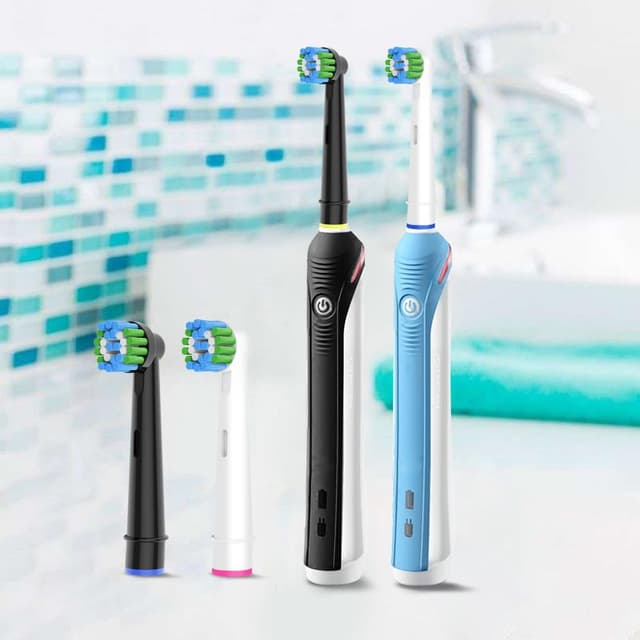 Detalle 2 de 16 Precision Aufsteckbürsten (8er Weiß + 8er Schwarz) kompatibel mit Oral-B Elektro-Zahnbürsten – Tiefe & Precision Reinigung