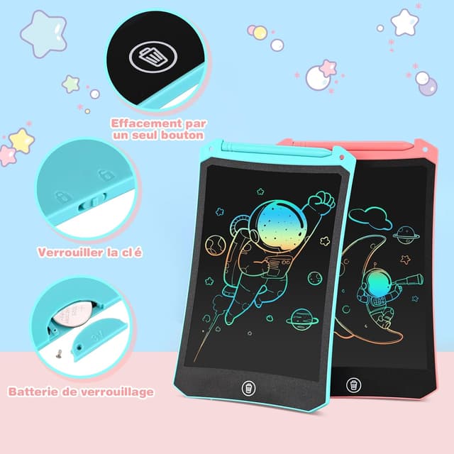 Detalle 2 de RaceGT Tablette dessin enfant LCD 8,5 pouces ardoise magique, lot de 2
