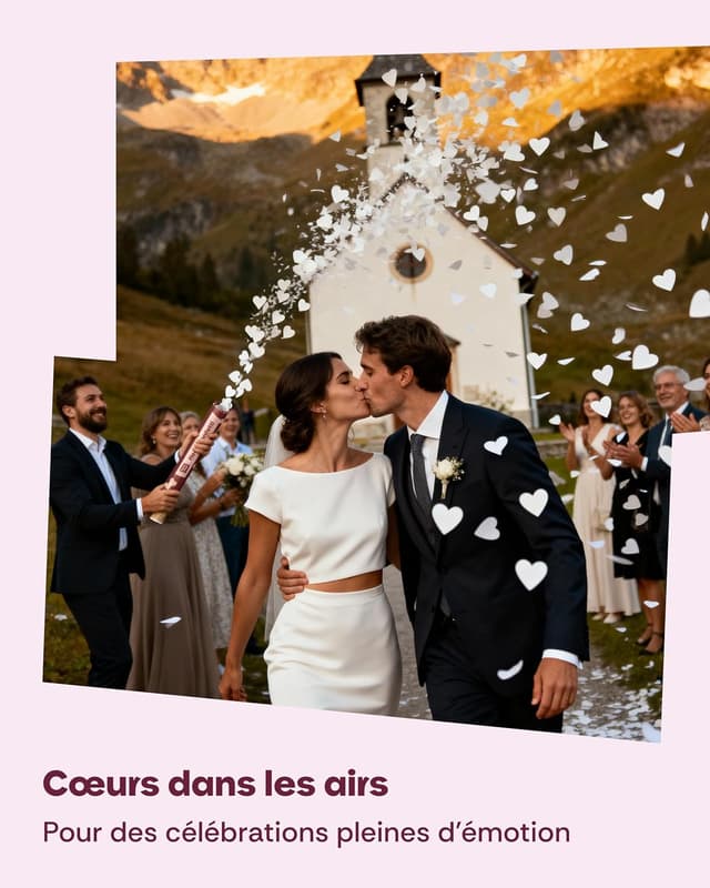 Thumbnail 1 de Partyjoker 5 Canons à Confettis Cœurs Blancs 5–8 m