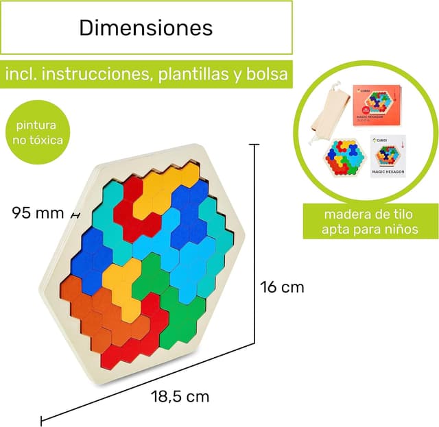 Thumbnail 1 de CUBIDI Original Magic Hexagon juego de madera