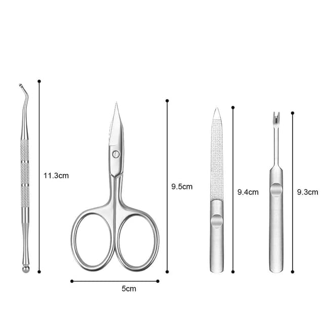 Detalle de URAQT Nagelschere Hautschere 4-teiliges Set für Linkshänder aus rostfreiem Edelstahl