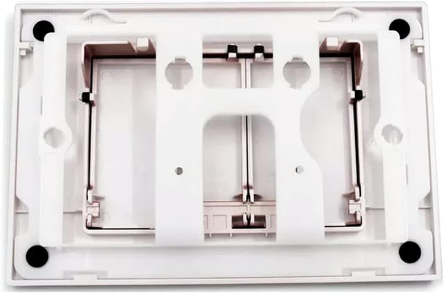 Detalle de Wunderbad Drückerplatte (weiß matt) kompatibel mit Geberit Duofix Sigma/Delta/BASIC – 2-Mengen-Spülung