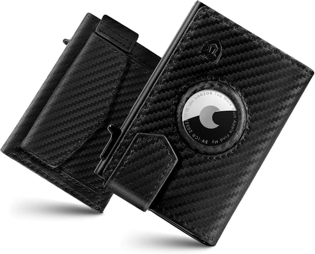 Detalle de LORZOR Portafoglio Uomo Slim con Portamonete XXL 2 cm