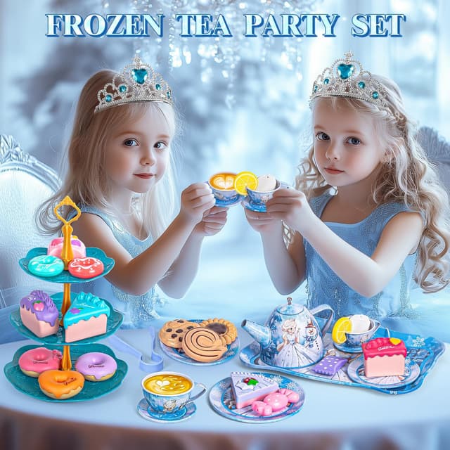 Detalle de Hohosunlar Kids Frozen Tea Party Set (Elsa) – Toddler Princess Tea Set with Carrying Case
