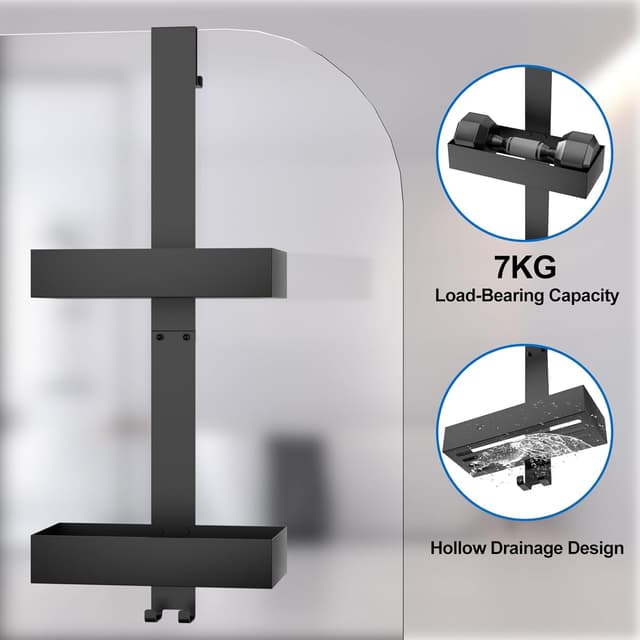 Thumbnail 2 de Diwoker Mensola Doccia 2 livelli per vetro