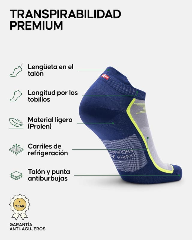 Detalle 2 de DANISH ENDURANCE Calcetines Deporte Pack 3 y 5