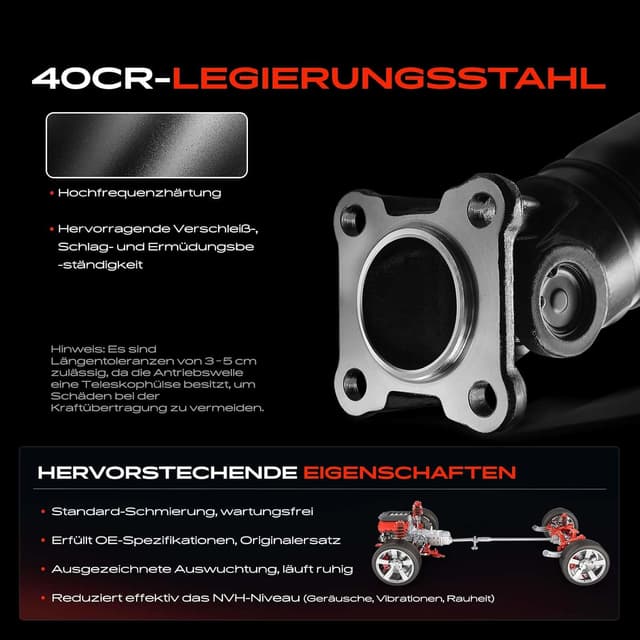 Detalle de Vorne Kardanwelle/Gelenkwelle für Kia Sorento I JC (2.4/2.5/3.3/3.5) 2002–heute, Vergleichs-Nr. 49100-3E150