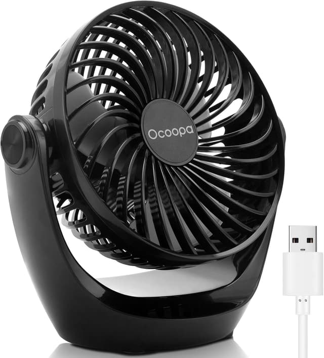 Detalle de OCOOPA USB Desk Fan 360° rotatable, adjustable speed 🌀