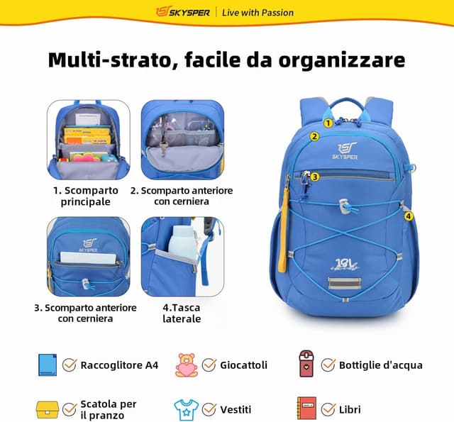 Detalle 2 de SKYSPER zaino trekking bambini 12 L