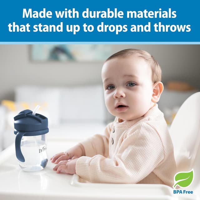 Thumbnail 3 de Dr. Brown's Milestones First Straw Cup 9oz Dark Blue 🍹