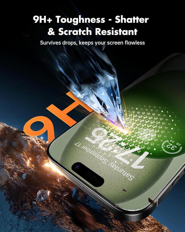 Detalle 1 de UNBREAKcable Privacy Screen Protector for iPhone 15 Plus (6.7-inch) — 2-Pack + 2 Lens Protectors (25° Anti-Spy, 9H Tempered Glass)