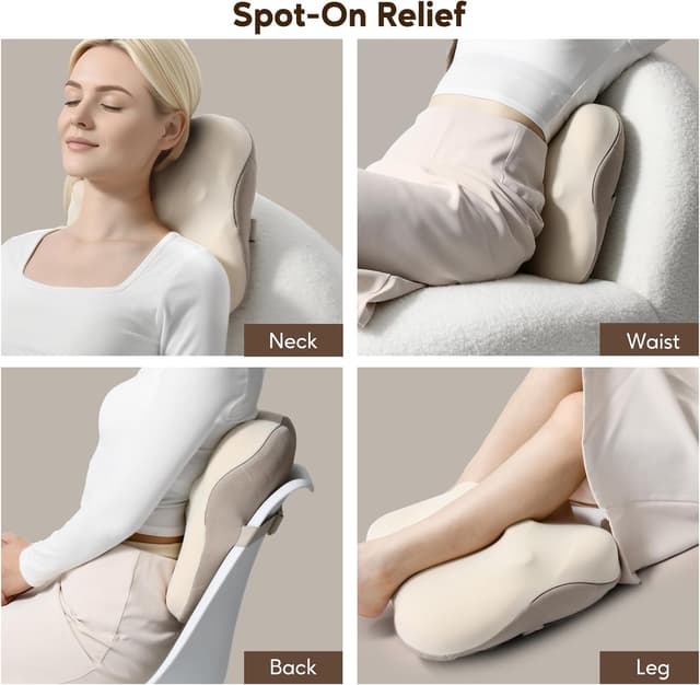 Detalle de Arboleaf Bluetooth Shiatsu Back Massager with Heat (Cordless) for Neck, Back & Shoulders