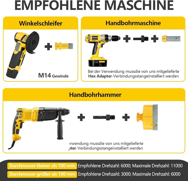 Detalle de Upgrade Profi M14 Diamantbohrer-Set 15-tlg