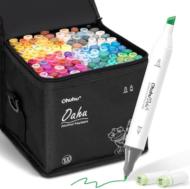 Imagen de Ohuhu 100 Colours Dual Tip Marker Pens 100 🎨 en OfertitasTOP