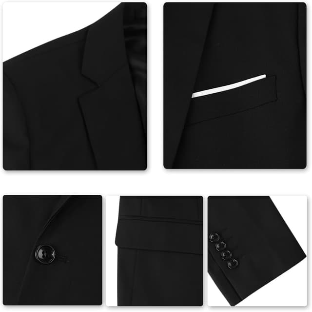 Detalle 2 de Allthemen Costume Homme slim fit deux pièces uni en polyester/viscose