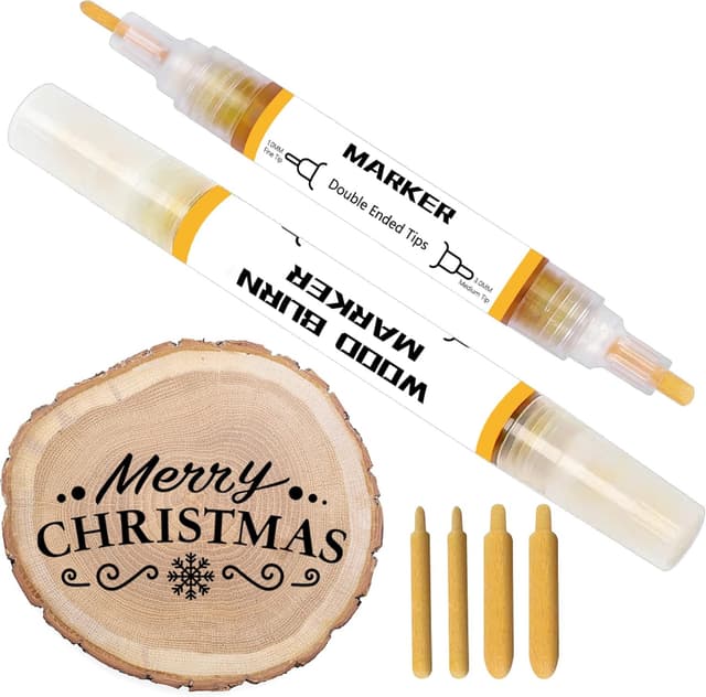 Detalle de kintsukuroi Wooden Burning Marker (2PCS) – double-sided wood burn pen for beginners’ DIY