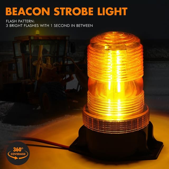 Detalle 2 de Xprite 30 LED Amber Forklift Beacon Strobe Light (10-110V) – 4-Pack