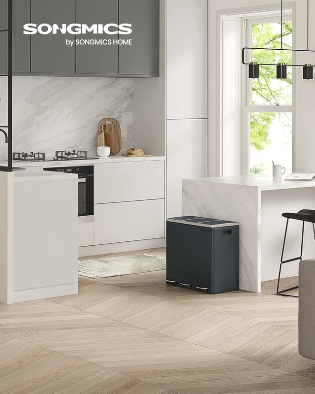 Detalle 2 de SONGMICS LTB54GS pattumiera 3x18 L per raccolta