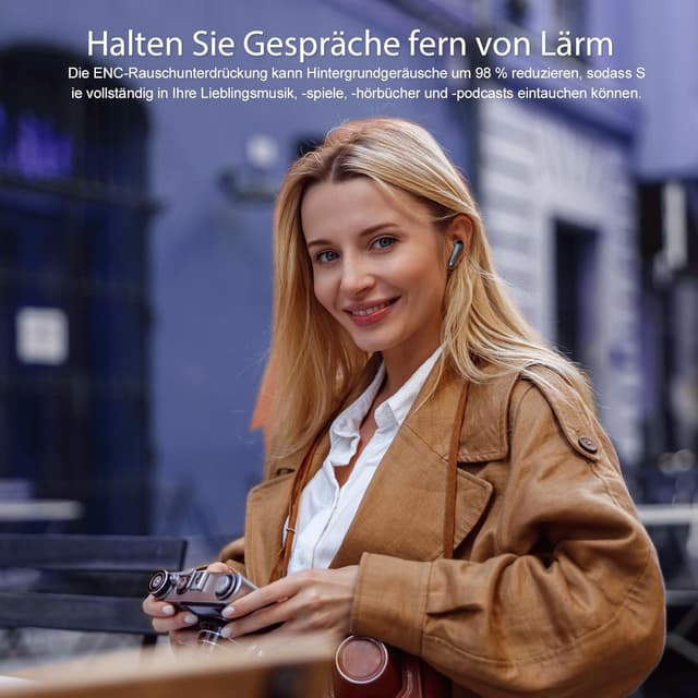 Thumbnail 6 de AI Kopfhörer Übersetzer 3-in-1 Translator Earbuds mit Bluetooth 5.4 – Schwarz (135 Sprachen)