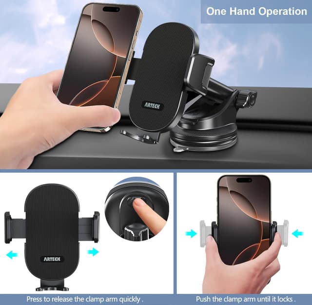Detalle 2 de Arteck Car Mount 360° rotation car phone holder