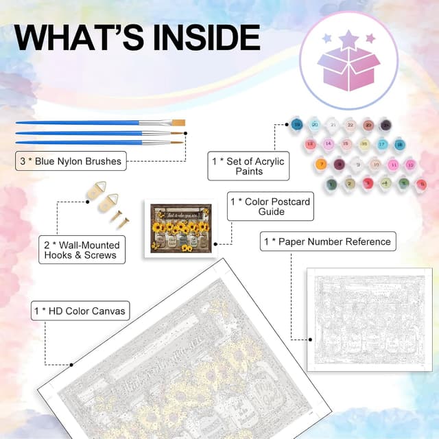Thumbnail 3 de Camocin Sunflower paint by numbers 16 x 20