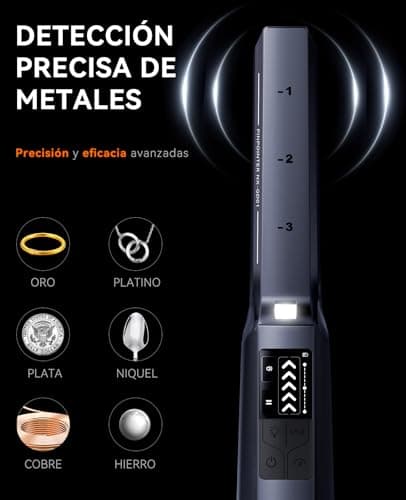 Detalle 2 de SUNPOW NXGD01 detector de metales recargable 360° 📡