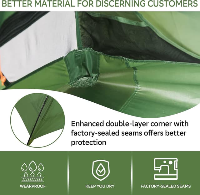 Detalle de Clostnature Lightweight Backpacking Tent (3-Season) for 1–6 People | Ultralight Waterproof Camping Shelter