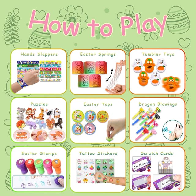 Detalle 1 de Wiskowee Easter Party Bag Fillers 220pcs