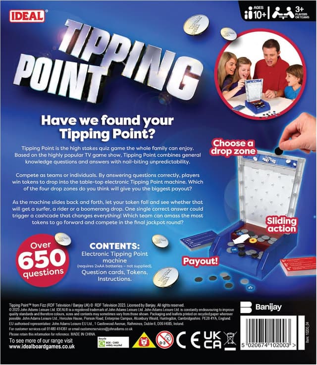 Detalle 2 de IDEAL Tipping Point board game with electronic Tipping Point machine (Ages 10+, for 3+ players)