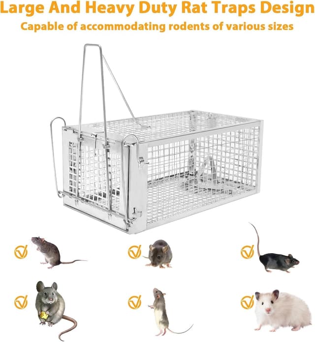 Detalle 2 de EGOFLYYA Rat and Squirrel Cage Trap 2-pack 🐭
