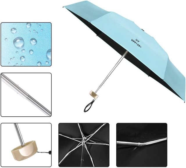 Detalle de Vicloon Ombrello Portatile pieghevole compatto anti-tempesta (UPF > 50+) da borsa
