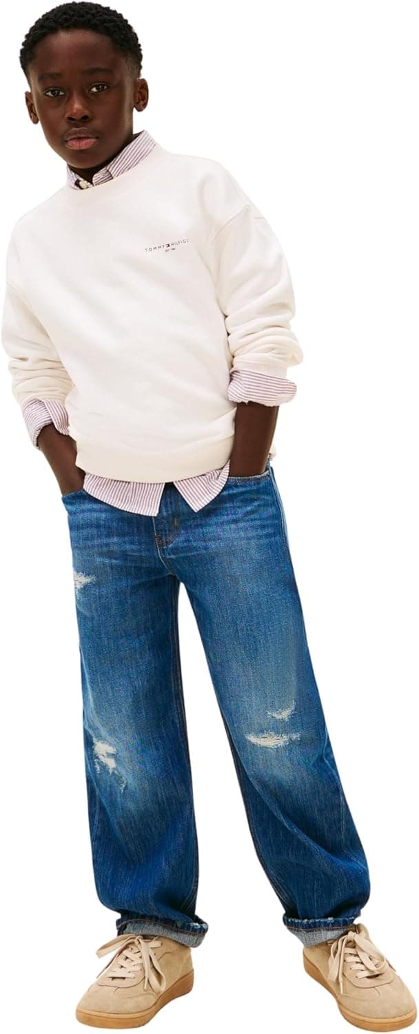 Detalle de Tommy Hilfiger Unisex Mini Corp C-neck Sweatshirt KS0KS00665 – pullover sweatshirt