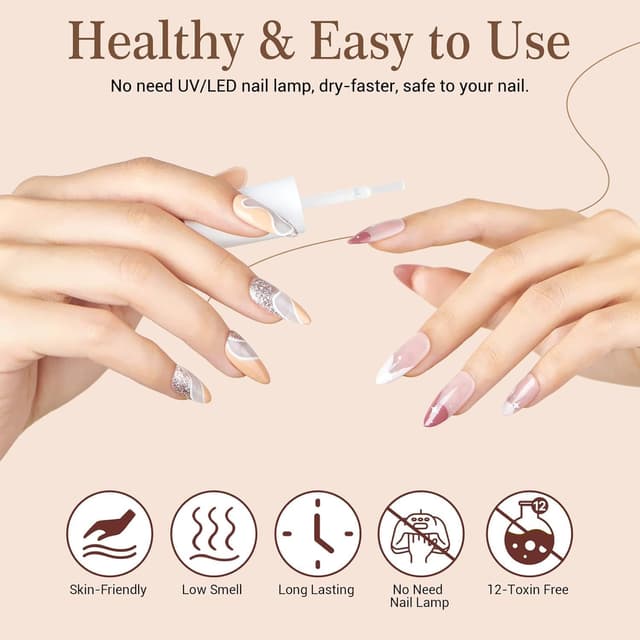 Detalle de AZUREBEAUTY Dip Powder Liquid Set (Base, Top Coat, Activator) – 8-Piece Dip Nail Kit (No Lamp Needed)