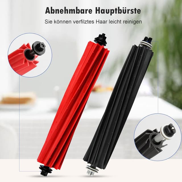 Detalle de Alloytool Hauptbürste Zubehör (Gummi DuoRoller) für Roborock S8, S8+ & Q8 Max Saugroboter