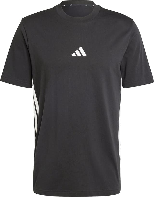 Detalle de adidas Uomo Essential Three Stripes camiseta negra talla M