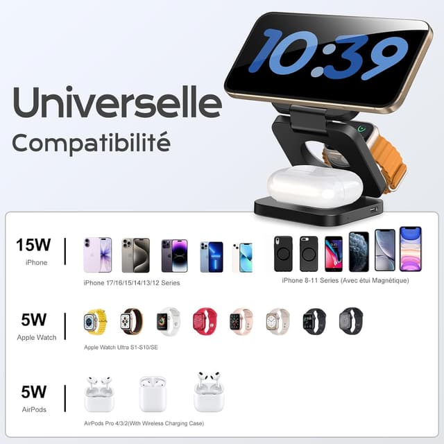 Thumbnail 6 de KU XIU 3-en-1 chargeur sans fil