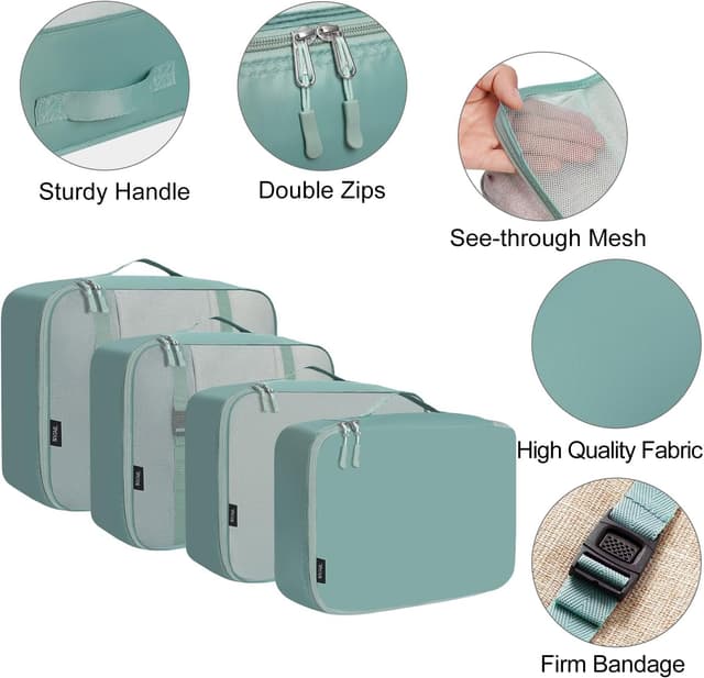 Detalle 2 de BAGAIL Packwürfel-Set 8-teilig für Reisen