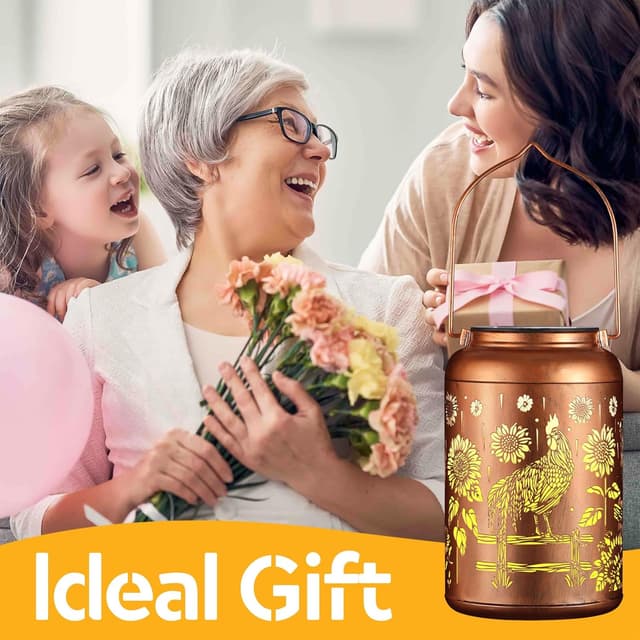 Thumbnail 5 de Rooster Solar Lanterns Hanging Waterproof Garden Decor 🏮