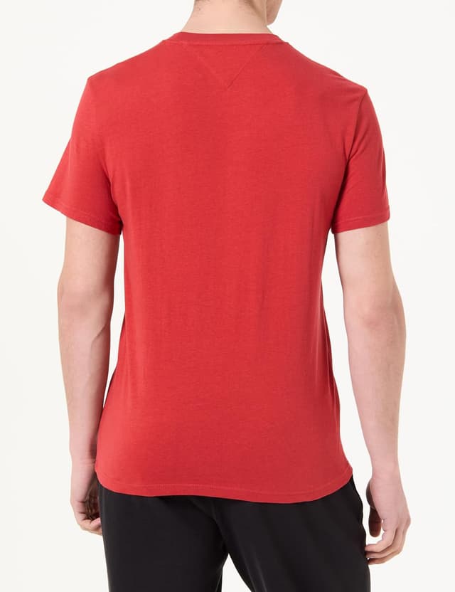 Detalle de Tommy Jeans Uomo Linear Chest Tee Slim Fit: t-shirt a maniche corte con taglio pulito