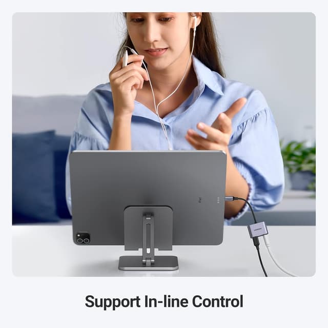 Detalle 2 de UGREEN USB C Aux splitter 60W DAC