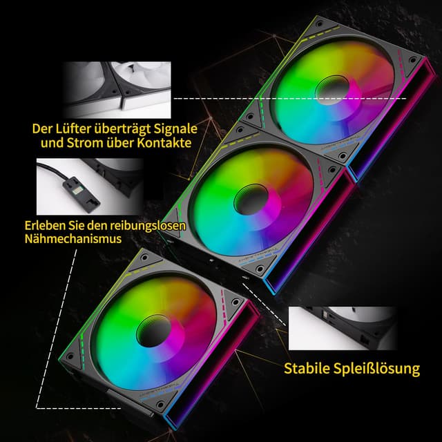 Detalle de TR TL-M12Q-S X3 – Ventole CPU da 12 cm PWM con luce ARGB “infinity mirror”