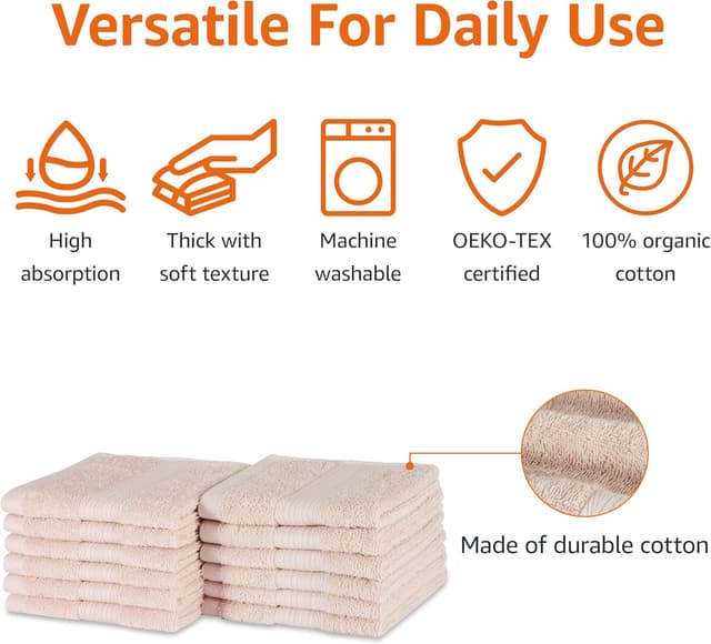 Thumbnail 1 de Amazon Basics Face Towel Set 30 x 30 cm, 12-pack 🧻