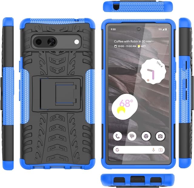 Detalle de Pilaru for Google Pixel 7a Case with 2 Screen Protectors (Red) + Kickstand