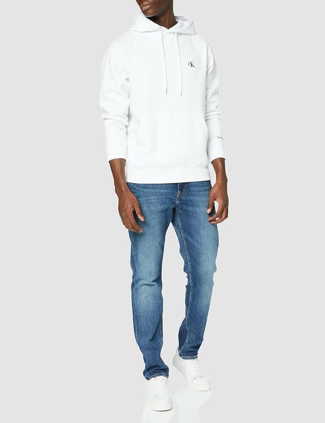 Detalle 2 de Calvin Klein Jeans CKJ Essential Hoodie Sweater for Men, White, XXL